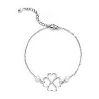 Armband 'Das Kleeblatt', versilbert
