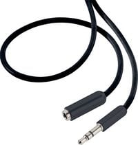 Produktbild: SpeaKa Professional SP-7870476 Klinke Audio Verl&auml;ngerungskabel [1x Klinkenstecker 3.5mm - 1x Klinkenbuchse 3.5 mm] 0.50m Schwarz