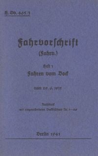 Produktbild: H.Dv. 465/3 Fahrvorschrift - Heft 3 - Fahren vom Bock