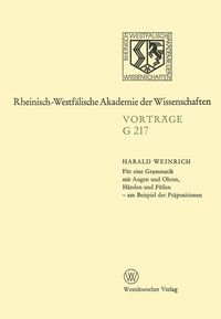 Produktbild: F&uuml;r eine Grammatik mit Augen und Ohren, H&auml;nden und F&uuml;&szlig;en - am Beispiel der Pr&auml;positionen