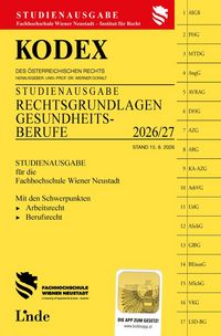 Produktbild: KODEX Studienausgabe Rechtsgrundlagen f&uuml;r Gesundheitsberufe 2026/27