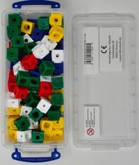Produktbild: 100 Steckw&uuml;rfel 5- farbig 1,7cm in der Box