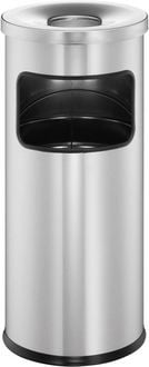Produktbild: Durable 333223 Papierkorb 17 l Metall (&Oslash; x H) 250 mm x 630 mm Silber Inkl. Aschenbecher 1 St.