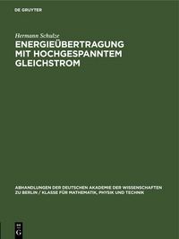Produktbild: Energie&uuml;bertragung mit hochgespanntem Gleichstrom