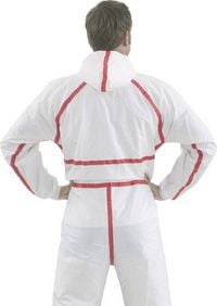 Produktbild: 3M 4565L Schutzanzug Modell 4565 Kleider-Gr&ouml;&szlig;e=L Wei&szlig;, Rot