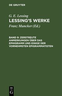 Produktbild: Zerstreute Anmerkungen &uuml;ber das Ephigramm und einige der vornehmsten Epigrammatisten