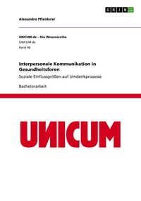 Produktbild: Interpersonale Kommunikation in Gesundheitsforen