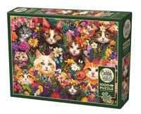 Produktbild: COBBLE HILL PUZZLES - Blumige Katzen 1000 Teile