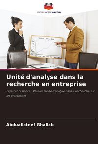 Produktbild: Unit&eacute; d'analyse dans la recherche en entreprise