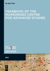 Produktbild: Yearbook of the Maimonides Centre for Advanced Studies. 2016
