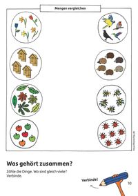 Vorschule Übungsheft ab 5 Jahre für Junge und Mädchen. Vorschulblock - Zahlen und Mengen