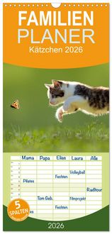 Produktbild: Familienplaner 2026 - K&auml;tzchen 2026 mit 5 Spalten (Wandkalender, 21 x 45 cm) CALVENDO
