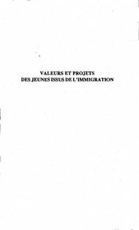Produktbild: Valeurs et projets des jeunes issus de l'immigration