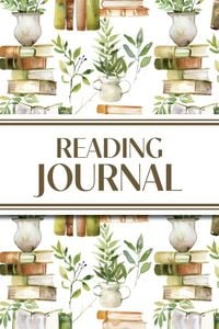 Produktbild: Reading Journal (Watercolour Stacked Books with Potted Plants)