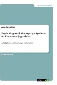 Produktbild: Psychodiagnostik des Asperger Syndrom im Kindes und Jugendalter