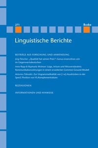 Produktbild: Linguistische Berichte Heft 271