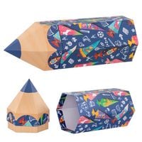 Produktbild: Idena Geschenkbox Stiftform Schult&uuml;te blau 10x27x9cm