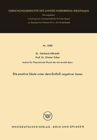 Produktbild: Die positive S&auml;ule unter dem Einflu&szlig; negativer Ionen