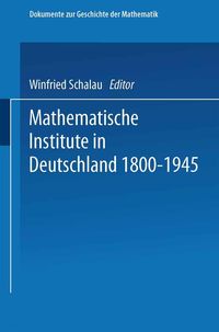 Produktbild: Mathematische Institute in Deutschland 1800-1945