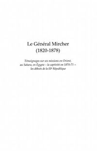 Produktbild: Le general mircher (1820-1878) - temoignages sur ses mission