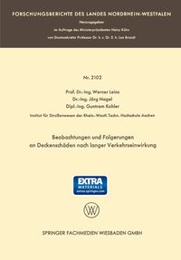 Produktbild: Beobachtungen und Folgerungen an Deckensch&auml;den nach langer Verkehrseinwirkung