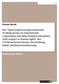 Produktbild: Die "Open-ended intergovernmental working group on transnational corporations and other business enterprises with respect to human rights" des UN-Mens