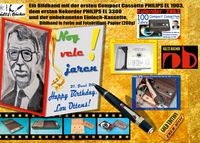 Produktbild: NOG VELE JAHREN! "Happy Birthday, Lou Ottens!" - Ein Bildband mit der ersten Compact Cassette PHILIPS EL 1903, dem ersten Rekorder EL 3300 und der unbekannten Einloch-Kassette!