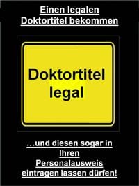 Produktbild: Einen legalen Doktortitel bekommen