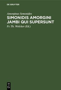 Produktbild: Simonidis Amorgini Jambi qui supersunt