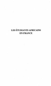 Produktbild: Les etudiants africains en France (1950-1965)