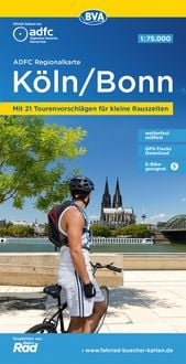 Produktbild: ADFC-Regionalkarte K&ouml;ln/Bonn, 1:75.000, mit Tagestourenvorschl&auml;gen, rei&szlig;- und wetterfest, E-Bike-geeignet, mit Knotenpunkten, GPS-Tracks-Download