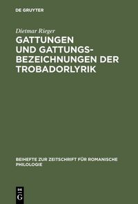 Produktbild: Gattungen und Gattungsbezeichnungen der Trobadorlyrik
