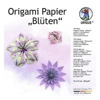 Produktbild: URSUS Falten Origami Papier Bl&uuml;ten, lila/rosa, 100 Blatt