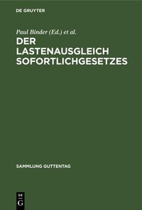 Produktbild: Der Lastenausgleich Sofortlichgesetzes