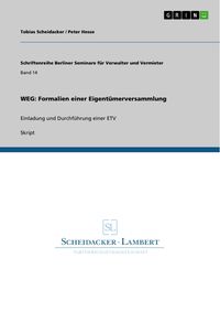 Produktbild: WEG: Formalien einer Eigent&uuml;merversammlung