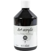 Produktbild: Creativ Company Acrylfarbe, Mattgl&auml;nzend, Deckend, Schwarz, 500 ml/ 1 Fl.