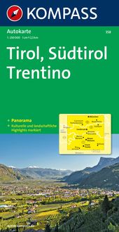 Bild vom Artikel KOMPASS Autokarte Tirol, Südtirol, Trentino/Tirolo, Alto Adige, Trentino 1:250.000 vom Autor Kompass-Karten GmbH