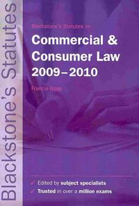 Produktbild: Blackstone's Statutes on Commercial and Consumer Law 2009-2010