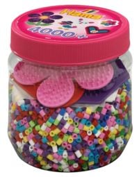 Produktbild Hama 2051 - Dose, 3 Stiftplatten 223+236+299 mit ca. 4000 Bügelperlen im Farbmix