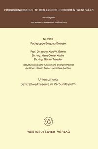 Produktbild: Untersuchung der Kraftwerkreserve im Verbundsystem