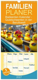 Produktbild: Familienplaner 2027 - Badeenten Kalender - Quietscheenten in der Berufswelt mit 5 Spalten (Wandkalender, 21 x 45 cm) CALVENDO