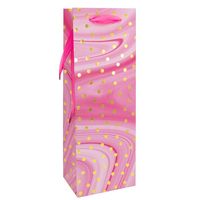 Produktbild: Idena Flaschentasche Dot pink/gold 12x35x9cm