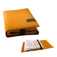 Produktbild: BookSKIN Buch Einband (Gr&ouml;&szlig;enverstellbar) in Safran-Gelb mit Lesezeichen