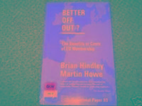 Produktbild: Hindley, B: Better Off Out?