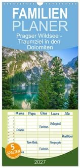 Produktbild: Familienplaner 2027 - Pragser Wildsee - Traumziel in den Dolomiten mit 5 Spalten (Wandkalender, 21 x 45 cm) CALVENDO