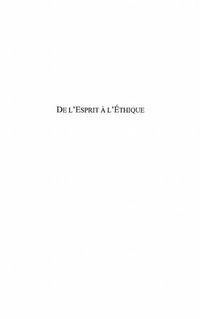 Produktbild: De L'esprit a L'ethique