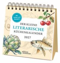 Produktbild: Der kleine literarische K&uuml;chenkalender Premium-Postkartenkalender 2027 - Mit Texten und Rezepten