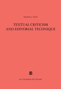 Produktbild: Textual Criticism and Editorial Technique