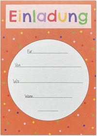 Produktbild: KEITCARDS Einladungskarte Orange, Karte f&uuml;r Einladung, Geburtstag, 1 St&uuml;ck