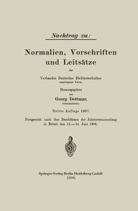 Produktbild: Nachtrag zu: Normalien, Vorschriften und Leits&auml;tze des Verbandes Deutscher Elektrotechniker
